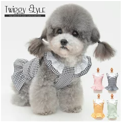 ギンガムチェックの安くて可愛い犬服の参考画像